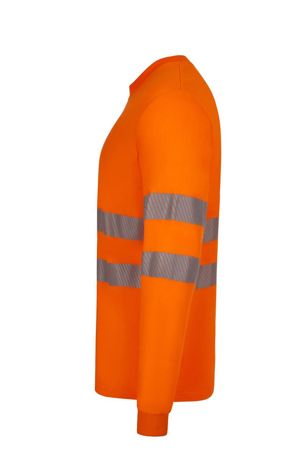 T-shirt de Alta Visibilidade em Poliéster Reciclado de Manga Comprida com Faixas Refletoras Segmentadas-RAG-Tailors-Fardas-e-Uniformes-Vestuario-Pro