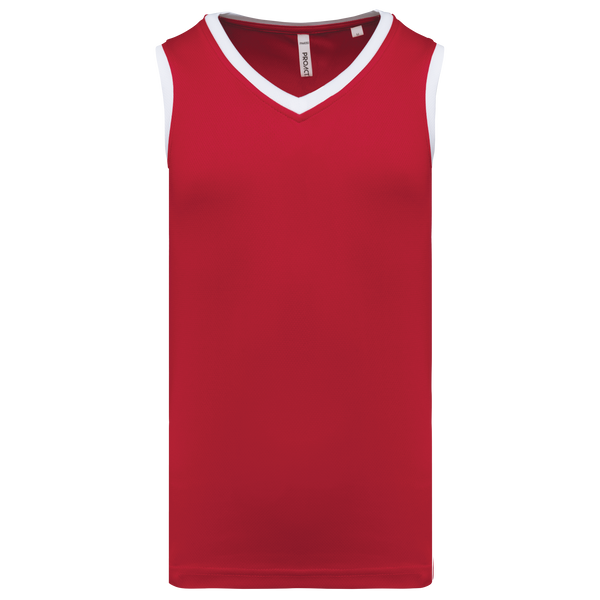 T-shirt de Basquetebol de Homem-Vermelho Desportivo / Branco-S-RAG-Tailors-Fardas-e-Uniformes-Vestuario-Pro