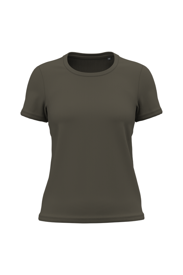T-shirt de Senhora em Algodão Biológico Bio150-Caqui Escuro-XS-RAG-Tailors-Fardas-e-Uniformes-Vestuario-Pro