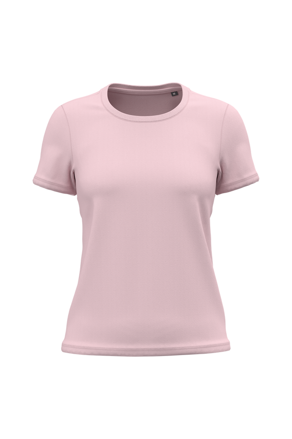 T-shirt de Senhora em Algodão Biológico-Rosa Pálido-XS-RAG-Tailors-Fardas-e-Uniformes-Vestuario-Pro