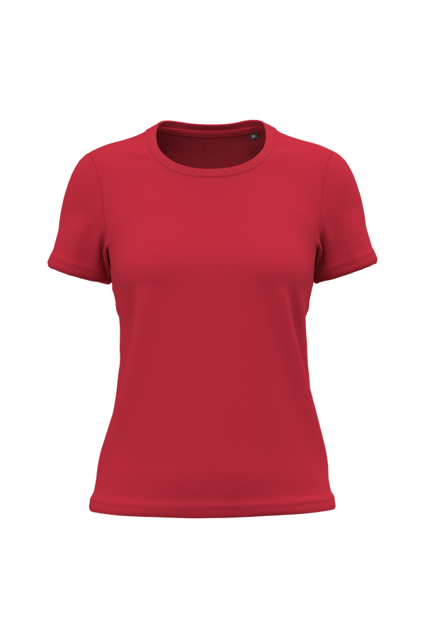 T-shirt de Senhora em Algodão Biológico-Vermelho-XS-RAG-Tailors-Fardas-e-Uniformes-Vestuario-Pro