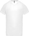 T-shirt de desporto de homem com decote em V de manga curta-Branco-XS-RAG-Tailors-Fardas-e-Uniformes-Vestuario-Pro