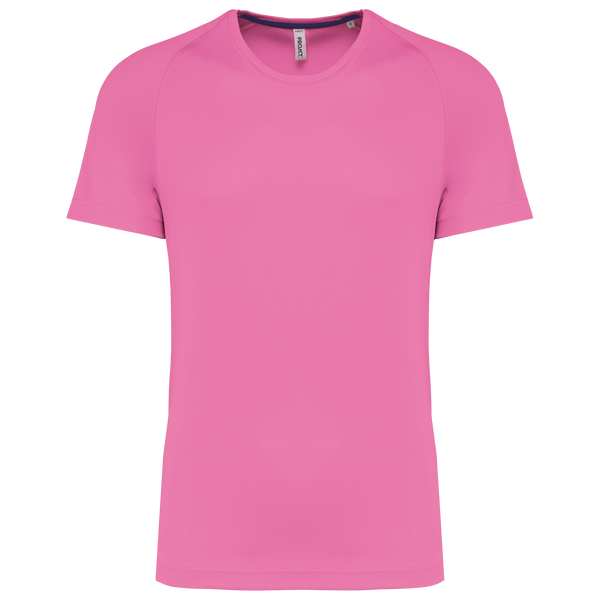 T-shirt de desporto de homem de material reciclado com decote redondo-Rosa Escuro-M-RAG-Tailors-Fardas-e-Uniformes-Vestuario-Pro