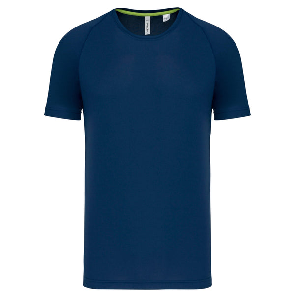 T-shirt de desporto de homem de material reciclado com decote redondo-Sporty Navy-XS-RAG-Tailors-Fardas-e-Uniformes-Vestuario-Pro
