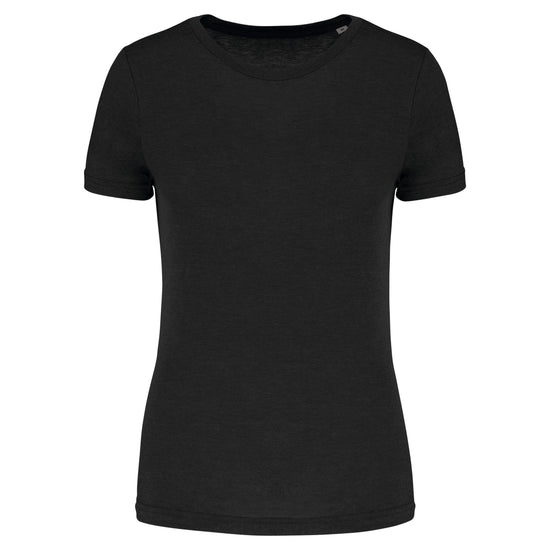 T-shirt de desporto de senhora Triblend com decote redondo-Black-XS-RAG-Tailors-Fardas-e-Uniformes-Vestuario-Pro