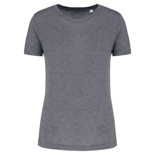 T-shirt de desporto de senhora Triblend com decote redondo-Grey Heather-XS-RAG-Tailors-Fardas-e-Uniformes-Vestuario-Pro