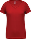 T-shirt de desporto de senhora com decote em V de manga curta-Vermelho-XS-RAG-Tailors-Fardas-e-Uniformes-Vestuario-Pro