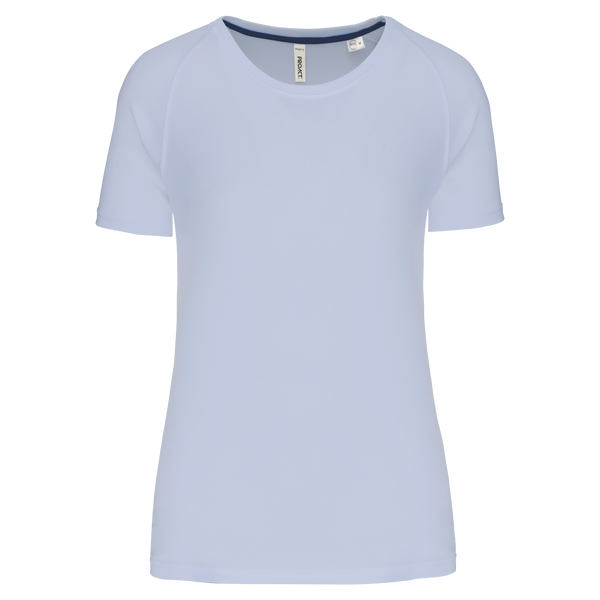 T-shirt de desporto de senhora de material reciclado com decote redondo-Azul Iceberg-XS-RAG-Tailors-Fardas-e-Uniformes-Vestuario-Pro