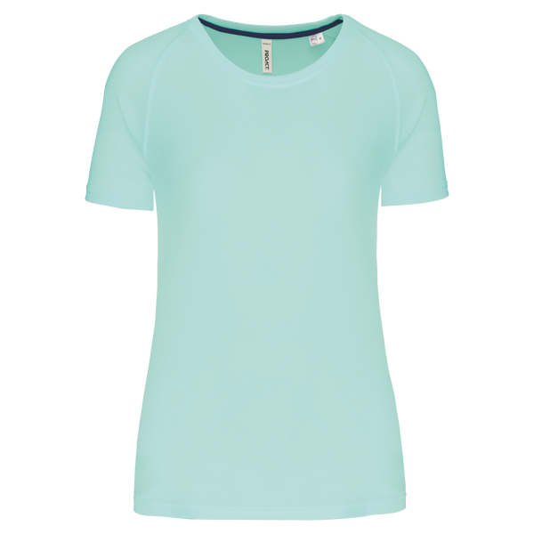 T-shirt de desporto de senhora de material reciclado com decote redondo-Menta Gelo-XS-RAG-Tailors-Fardas-e-Uniformes-Vestuario-Pro