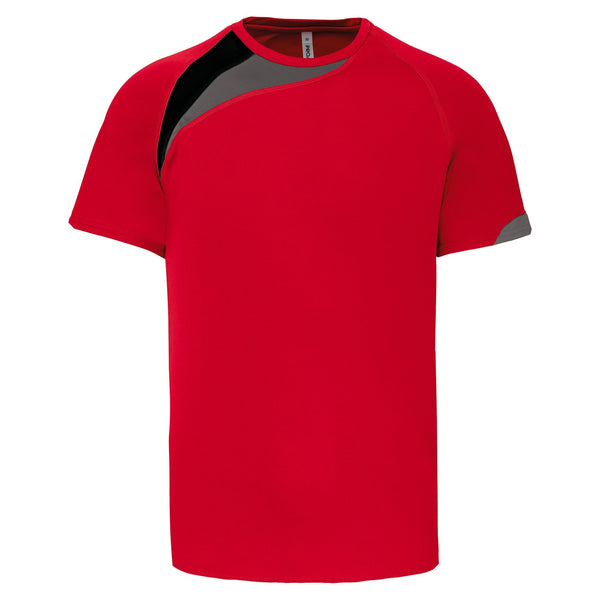 T-shirt de desporto manga curta-Sporty red/Black/Storm grey-XS-RAG-Tailors-Fardas-e-Uniformes-Vestuario-Pro