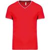 T-shirt de homem em malha piqué com decote V-Vermelho / Azul Marinho / Branco-S-RAG-Tailors-Fardas-e-Uniformes-Vestuario-Pro