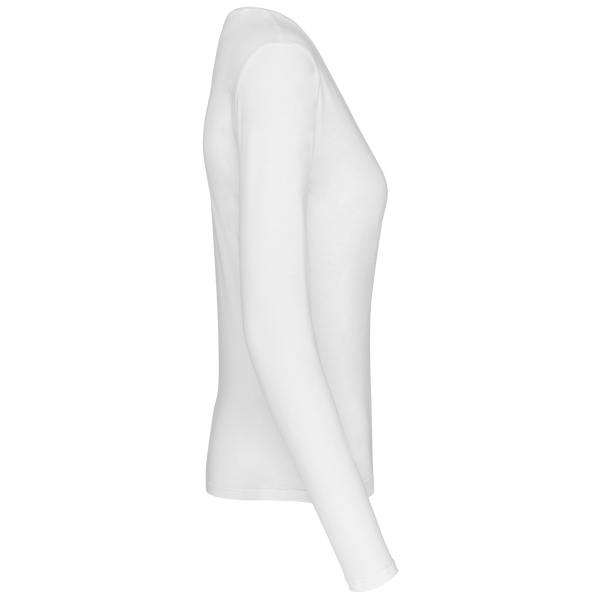 T-shirt de manga comprida decote em V para senhora-RAG-Tailors-Fardas-e-Uniformes-Vestuario-Pro