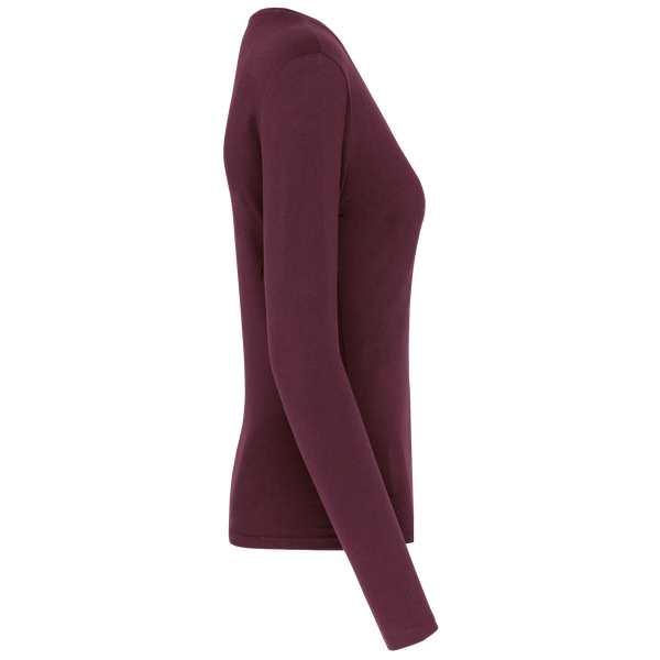 T-shirt de manga comprida decote em V para senhora-RAG-Tailors-Fardas-e-Uniformes-Vestuario-Pro