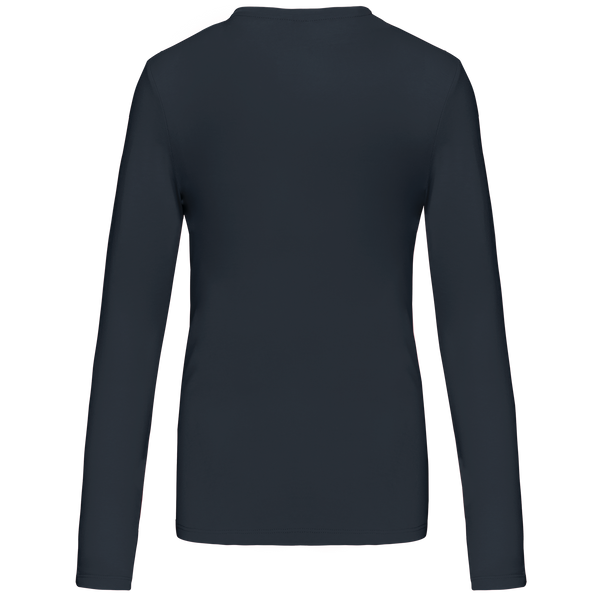 T-shirt de manga comprida decote em V para senhora-RAG-Tailors-Fardas-e-Uniformes-Vestuario-Pro