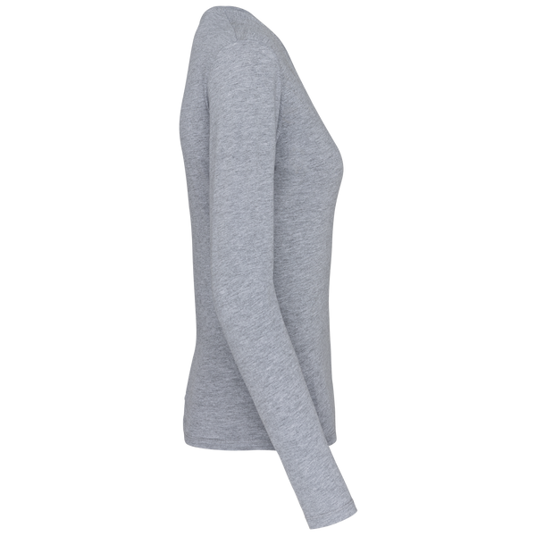 T-shirt de manga comprida decote em V para senhora-RAG-Tailors-Fardas-e-Uniformes-Vestuario-Pro