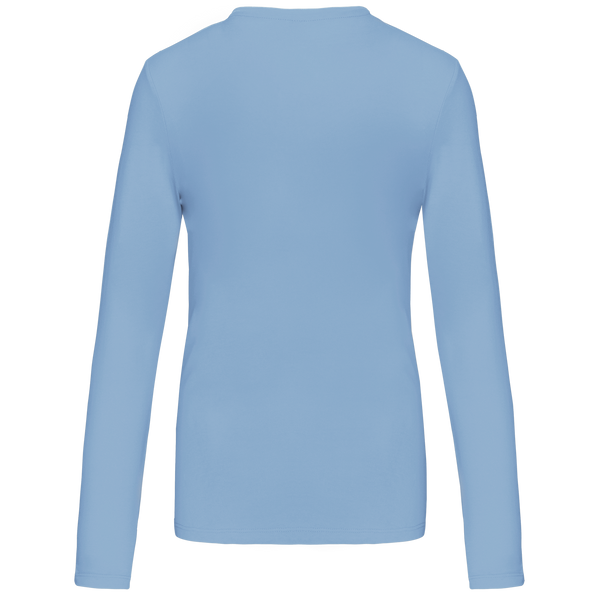 T-shirt de manga comprida decote em V para senhora-RAG-Tailors-Fardas-e-Uniformes-Vestuario-Pro