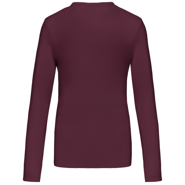 T-shirt de manga comprida decote em V para senhora-RAG-Tailors-Fardas-e-Uniformes-Vestuario-Pro