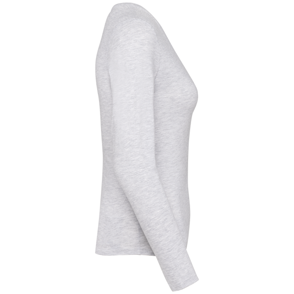 T-shirt de manga comprida decote em V para senhora-RAG-Tailors-Fardas-e-Uniformes-Vestuario-Pro