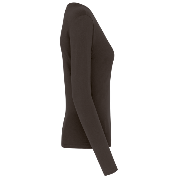 T-shirt de manga comprida decote em V para senhora-RAG-Tailors-Fardas-e-Uniformes-Vestuario-Pro