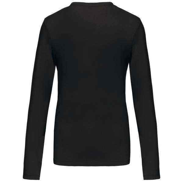 T-shirt de manga comprida decote em V para senhora-RAG-Tailors-Fardas-e-Uniformes-Vestuario-Pro