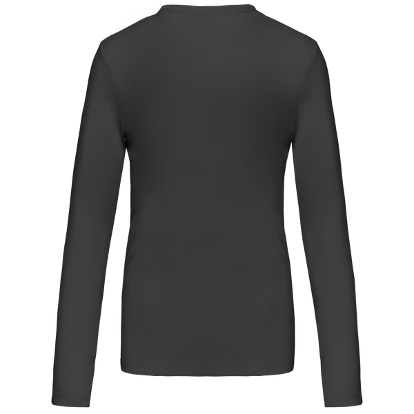 T-shirt de manga comprida decote em V para senhora-RAG-Tailors-Fardas-e-Uniformes-Vestuario-Pro