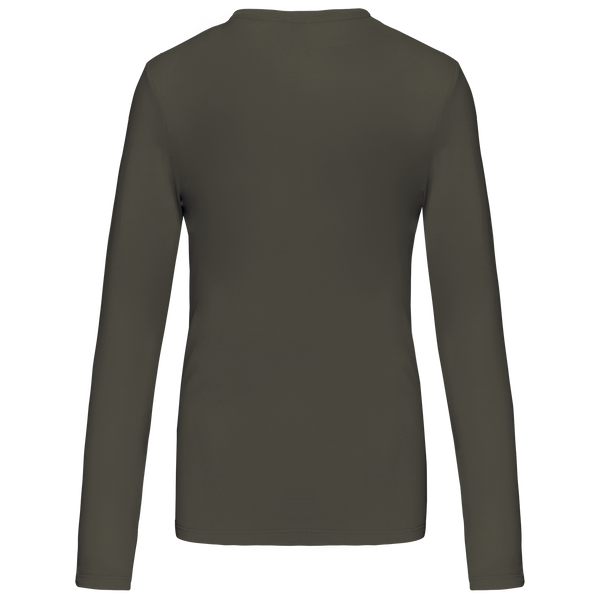 T-shirt de manga comprida decote em V para senhora-RAG-Tailors-Fardas-e-Uniformes-Vestuario-Pro