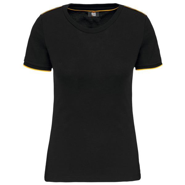 T-shirt de senhora Day To Day de manga curta-Black / Yellow-XS-RAG-Tailors-Fardas-e-Uniformes-Vestuario-Pro