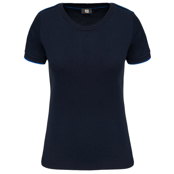T-shirt de senhora Day To Day de manga curta-Navy / Light Royal Blue-XS-RAG-Tailors-Fardas-e-Uniformes-Vestuario-Pro