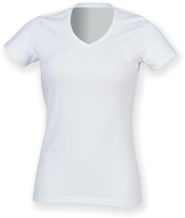 T-shirt de senhora decote V Feel Good-Branco-XS-RAG-Tailors-Fardas-e-Uniformes-Vestuario-Pro