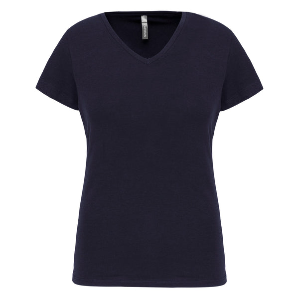 T-shirt de senhora decote V de manga curta-Navy-S-RAG-Tailors-Fardas-e-Uniformes-Vestuario-Pro