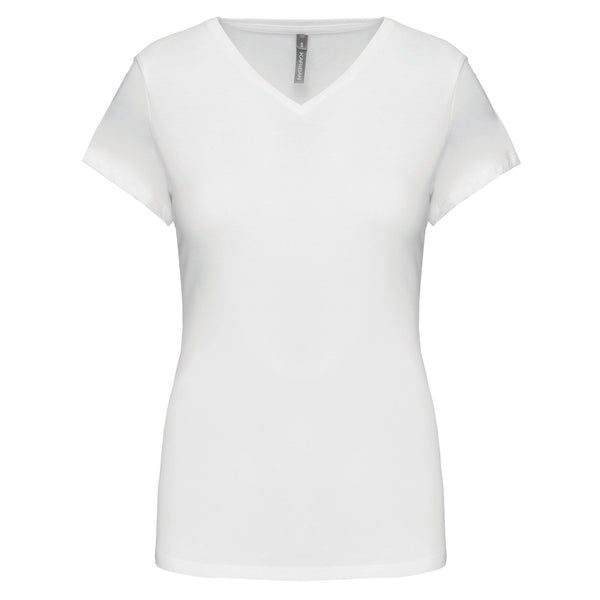 T-shirt de senhora decote V de manga curta-White-S-RAG-Tailors-Fardas-e-Uniformes-Vestuario-Pro