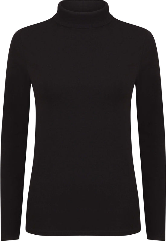 T-shirt de senhora gola alta Feel Good-Preto-XS-RAG-Tailors-Fardas-e-Uniformes-Vestuario-Pro