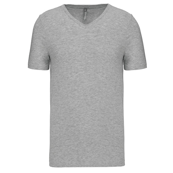 T-shirt decote V de manga curta-Light grey heather-S-RAG-Tailors-Fardas-e-Uniformes-Vestuario-Pro