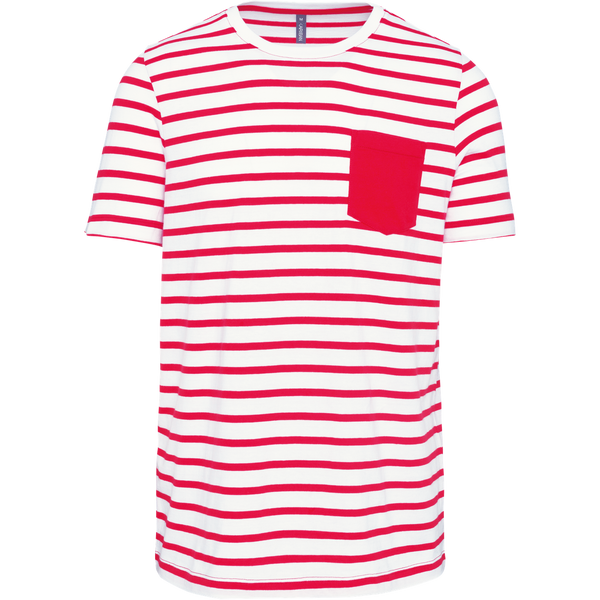 T-shirt estilo marinho-White / Red Stripe-S-RAG-Tailors-Fardas-e-Uniformes-Vestuario-Pro