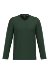 T-shirt manga comprida e decote V-Forest Green-S-RAG-Tailors-Fardas-e-Uniformes-Vestuario-Pro