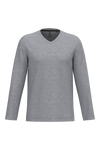 T-shirt manga comprida e decote V-Oxford Grey-S-RAG-Tailors-Fardas-e-Uniformes-Vestuario-Pro