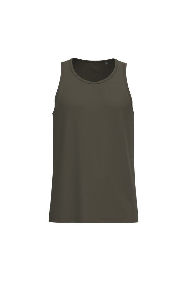 T-shirt sem manga eco-responsável de homem-Caqui Escuro-S-RAG-Tailors-Fardas-e-Uniformes-Vestuario-Pro