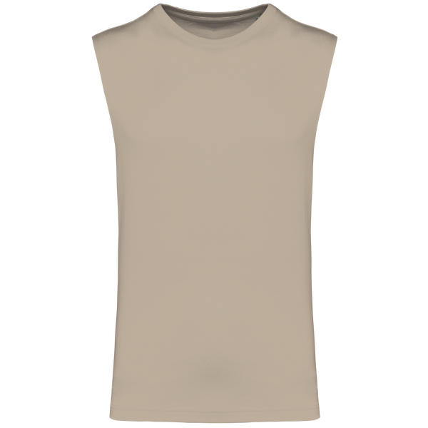 T-shirt sem mangas eco-responsável de homem-Areia Claro-S-RAG-Tailors-Fardas-e-Uniformes-Vestuario-Pro