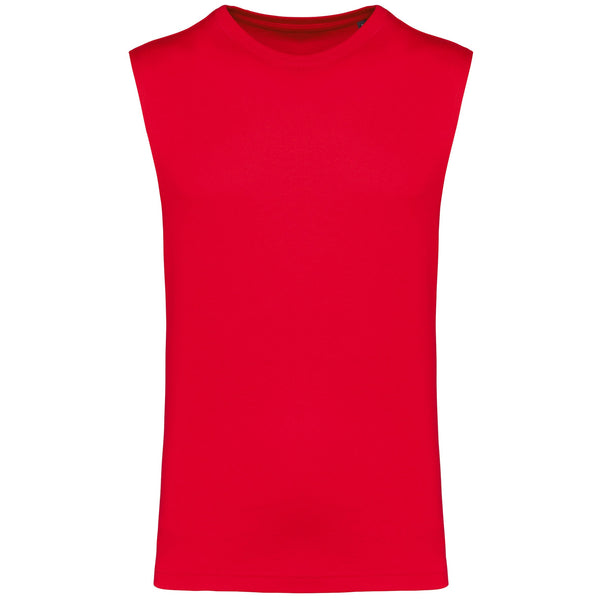 T-shirt sem mangas eco-responsável de homem-Red-S-RAG-Tailors-Fardas-e-Uniformes-Vestuario-Pro