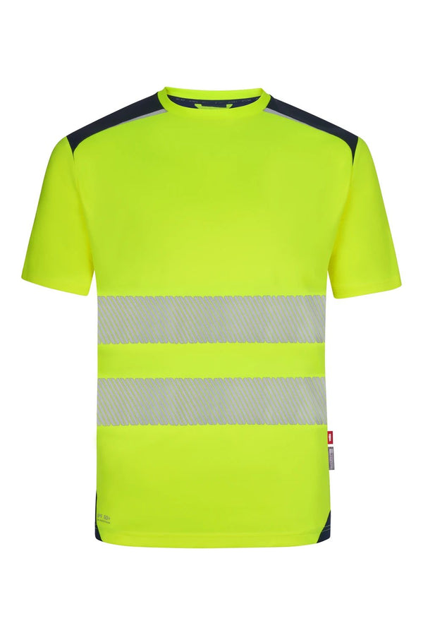 T-shirt técnica de alta visibilidade V.Dynamix Hi Vis-Azul Navy/amarelo Fluorescente - 61/20-S-RAG-Tailors-Fardas-e-Uniformes-Vestuario-Pro