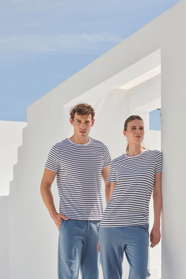 T-shirt unissexo às riscas-RAG-Tailors-Fardas-e-Uniformes-Vestuario-Pro