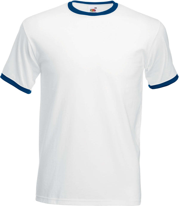 T-shirt valueweight Ringer-Branco / Azul Marinho-S-RAG-Tailors-Fardas-e-Uniformes-Vestuario-Pro
