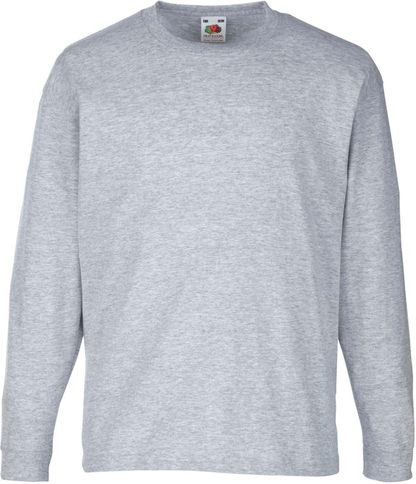 T-shirt valueweight de criança de manga comprida (61-007-0)-Heather Grey-3/4-RAG-Tailors-Fardas-e-Uniformes-Vestuario-Pro