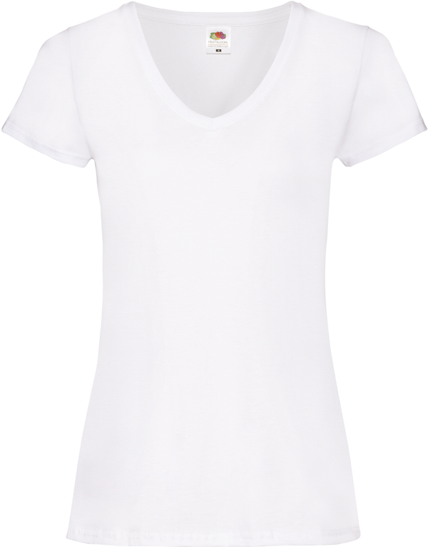 T-shirt valueweight decote V (61-398-0)-White-XS-RAG-Tailors-Fardas-e-Uniformes-Vestuario-Pro