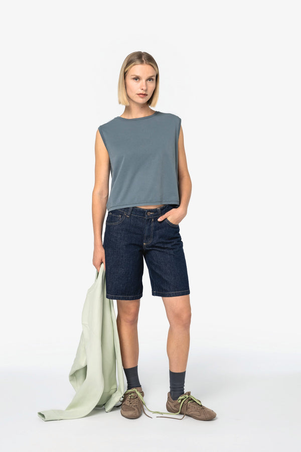 Top Curto Sem Mangas de Senhora em Algodão Biológico-RAG-Tailors-Fardas-e-Uniformes-Vestuario-Pro