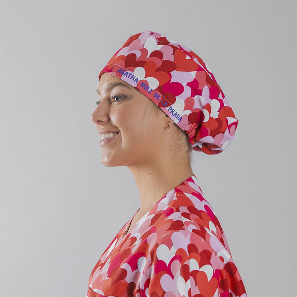 Touca Agatha Heart-Corações Vermelhos-Único-RAG-Tailors-Fardas-e-Uniformes-Vestuario-Pro