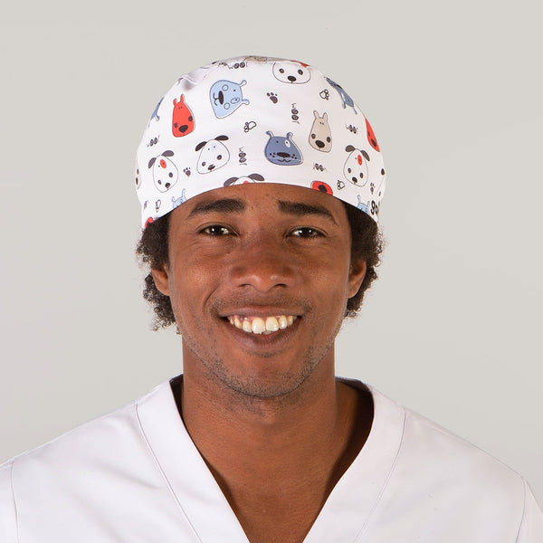 Touca Cirúrgica Microfibra Cães-C/tiras-Único-RAG-Tailors-Fardas-e-Uniformes-Vestuario-Pro