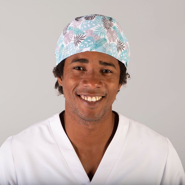 Touca Cirurgica Microfibra Folhas-C/tiras-Único-RAG-Tailors-Fardas-e-Uniformes-Vestuario-Pro