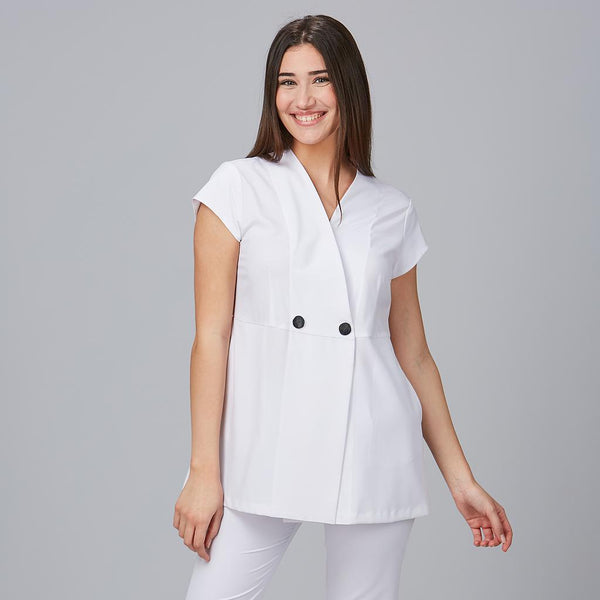 Tunica Feminina Lidia 360-Branco-XS-RAG-Tailors-Fardas-e-Uniformes-Vestuario-Pro