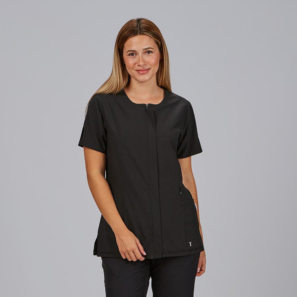 Túnica Jana de Senhora Manga Curta Microfibra 360-Preto - 001-XS-RAG-Tailors-Fardas-e-Uniformes-Vestuario-Pro